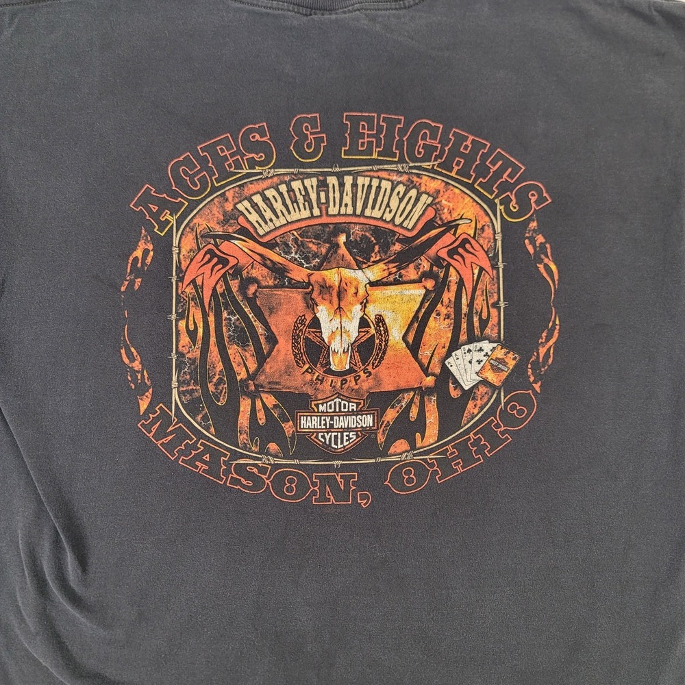 Harley Davidson Mason Ohio T Shirt USA XL Faded Distressed Biker Graphic
